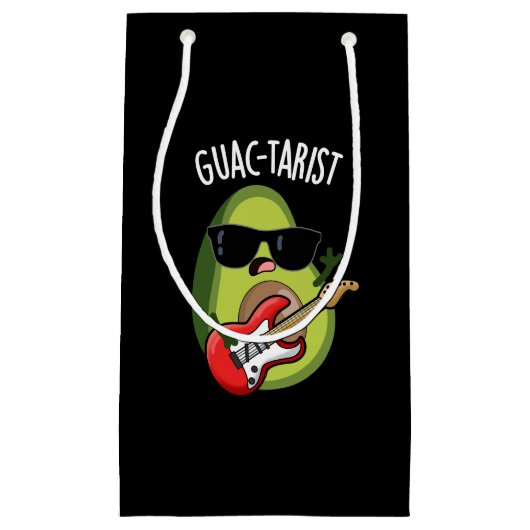 Guac-tarist Funny Avocado Pun Dark BG Klein Cadeauzakje (Voorkant)