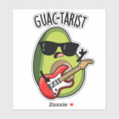 Guac-tarist Funny Avocado Pun Sticker (Vel)