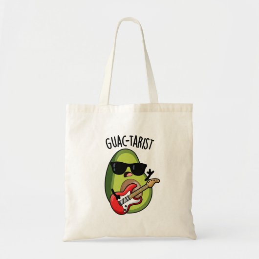 Guac-tarist Funny Avocado Pun Tote Bag (Voorkant)