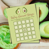Guacamole Avocado Baby shower Bingo Game