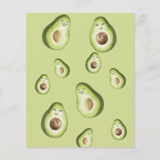 Guacamole Avocado Baby shower Bingo Game (Achterkant)