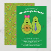 Guacamole Avocado Baby shower Co-Ed Genderneutraal Kaart (Voorkant / Achterkant)