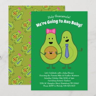 Guacamole Avocado Baby shower Co-Ed Genderneutraal Kaart