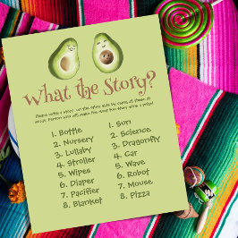 Guacamole Avocado Baby shower Story Game
