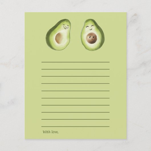 Guacamole Avocado Baby shower Story Game (Achterkant)