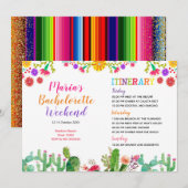 GUACAMOLE CACTUS Weekend Itinerary Uitnodiging (Voorkant / Achterkant)