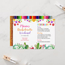 GUACAMOLE CACTUS Weekend Itinerary Uitnodiging