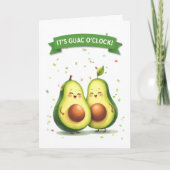 Guacamole Day Schattigee Avocado Paar met Banner Kaart (Voorkant)