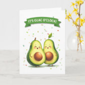 Guacamole Day Schattigee Avocado Paar met Banner Kaart (Gele Bloem)