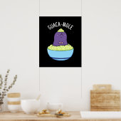 Guacamole Funny Mole in Guacamole dip donker BG Poster (Keuken)