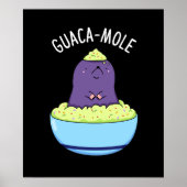 Guacamole Funny Mole in Guacamole dip donker BG Poster (Voorkant)