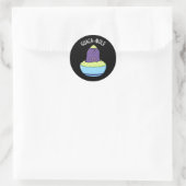 Guacamole Funny Mole in Guacamole dip donker BG Ronde Sticker (Tas)