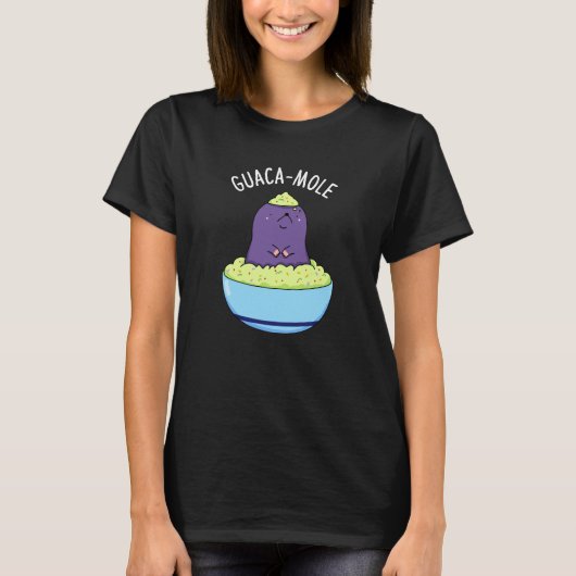 Guacamole Funny Mole in Guacamole dip donker BG T-shirt (Voorkant)