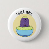 Guacamole Funny Mole in Guacamole Dip PUn Ronde Button 5,7 Cm (Voorkant)