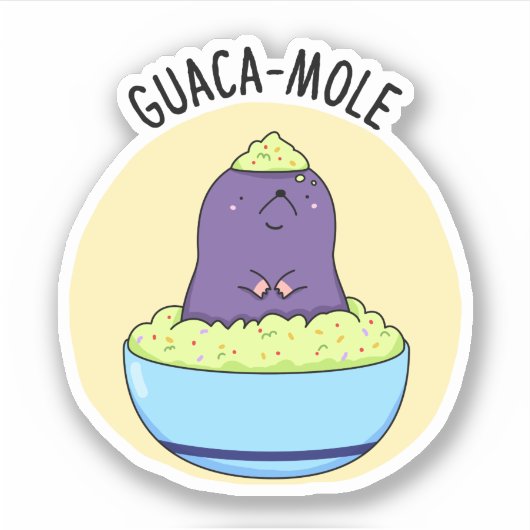 Guacamole Grappige Mol In Guacamole Dip Pun Sticker (Voorkant)