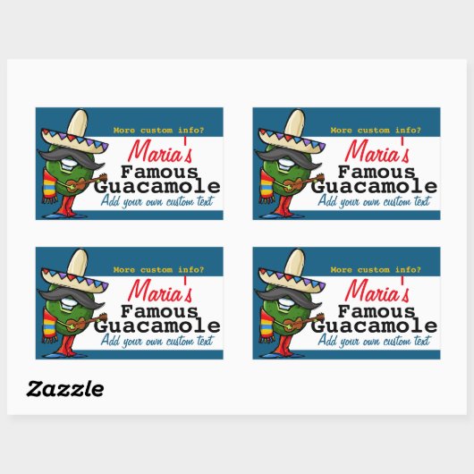 Guacamole Mexicaans  Eten Gift Jar Label (Vel)