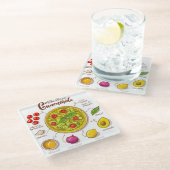 Guacamole Recipe Glass Onderzetter Glazen Onderzetter (Schuin)