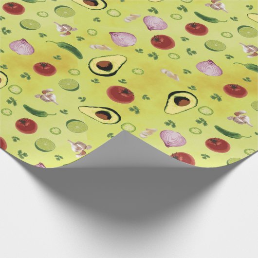 Guacamole Recipe Pattern Gift wrapping Cadeaupapier (Hoek)