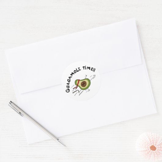 Guacamole-tijd Ronde Sticker (Envelop)