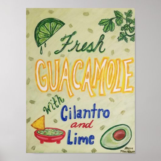 Guacamole, vers met Cilantro en Limoen Poster (Voorkant)