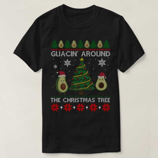 Guacin rond de kerstboom Avocado Santa Rei T-shirt (Design voorkant)