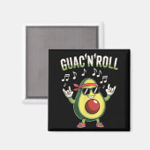 Guac'n'roll avocado rock magneet (Voorkant / Achterkant)