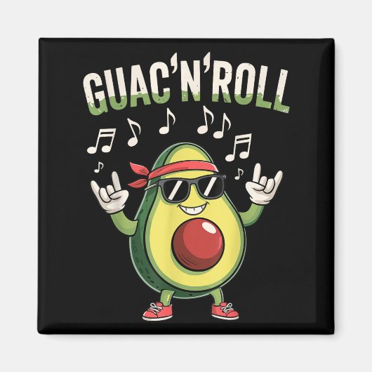Guac'n'roll avocado rock magneet (Voorkant)