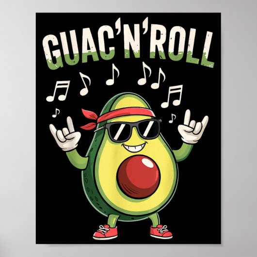 Guac'n'roll avocado rock  poster (Voorkant)