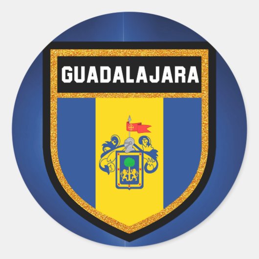 Guadalajara Flag Ronde Sticker (Voorkant)
