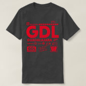 Guadalajara GDL luchthavencode Reisdag Re T-shirt (Design voorkant)