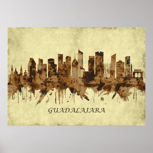 Guadalajara Mexico Cityscape Poster (Voorkant)