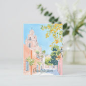 Guadalajara Mexico Gouache Illustratie Reizen Briefkaart (Staand voorkant)