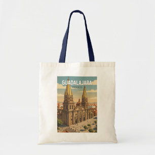 Guadalajara Mexico Illustratie Reis Kunst Vintage Tote Bag