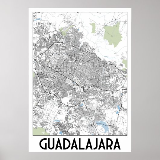 Guadalajara, Mexico kaart Poster (Voorkant)