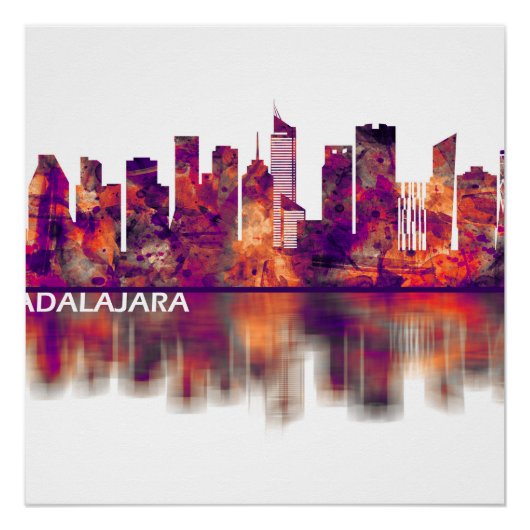 Guadalajara Mexico Skyline Perfect Poster (Voorkant)