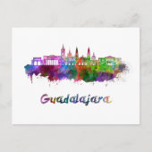 Guadalajara skyline in waterverf briefkaart (Voorkant)