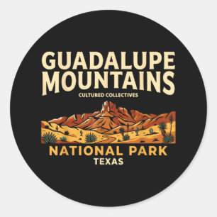 Guadalupe bergen nationaal park texas vintage ronde sticker