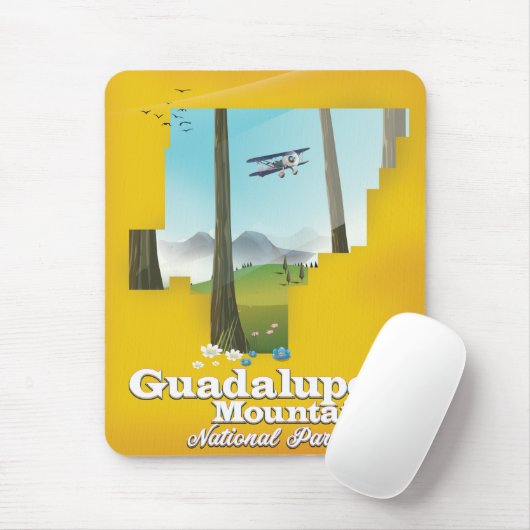 Guadalupe bergt nationaal park, Texas-kaart. Muismat (Met muis)