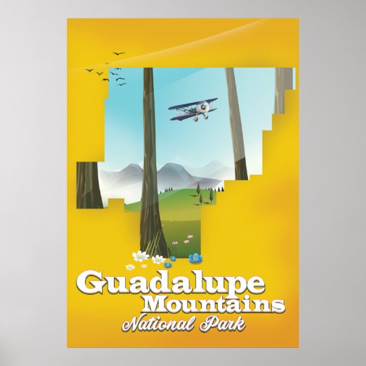 Guadalupe bergt nationaal park, Texas-kaart. Poster (Voorkant)