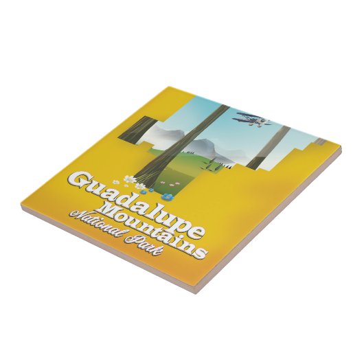 Guadalupe bergt nationaal park, Texas-kaart. Tegeltje (Zijkant)