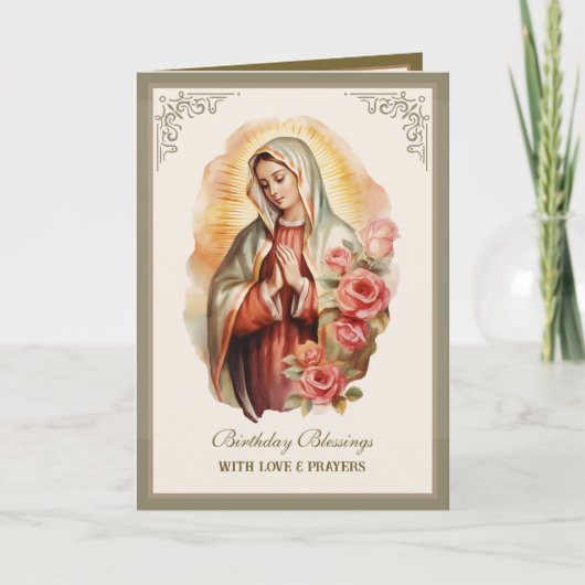 Guadalupe Bloemrijke Religieuze Viering Kaart (Voorkant)