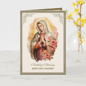 Guadalupe Bloemrijke Religieuze Viering Kaart (Gele Bloem)