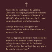 Guadalupe Catholic Floral Funeral Prayer Kaart
