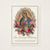 Guadalupe Catholic Floral Funeral Prayer Kaart (Voorkant)
