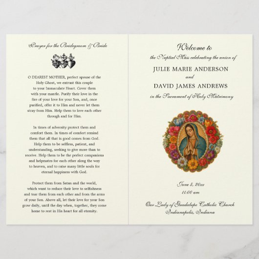 Guadalupe Catholic Wedding Mass Program (Voorkant)