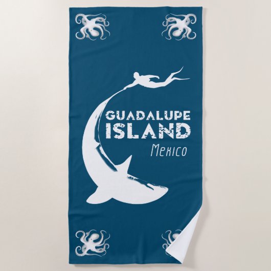 Guadalupe-eiland Mexico | Duiken met haaien Strandlaken (Voorkant)