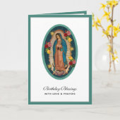Guadalupe Elegant Religious Celebration Kaart (Gele Bloem)