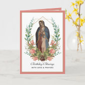 Guadalupe Elegant Religious Celebration Kaart (Gele Bloem)
