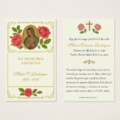 Guadalupe Floral Rozen Memorial Funeral Prayer Visitekaartje (Voorkant /achterkant)