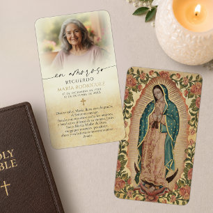 Guadalupe-fotomemoriacaartjes Spaanse rouwkaarten Visitekaartje